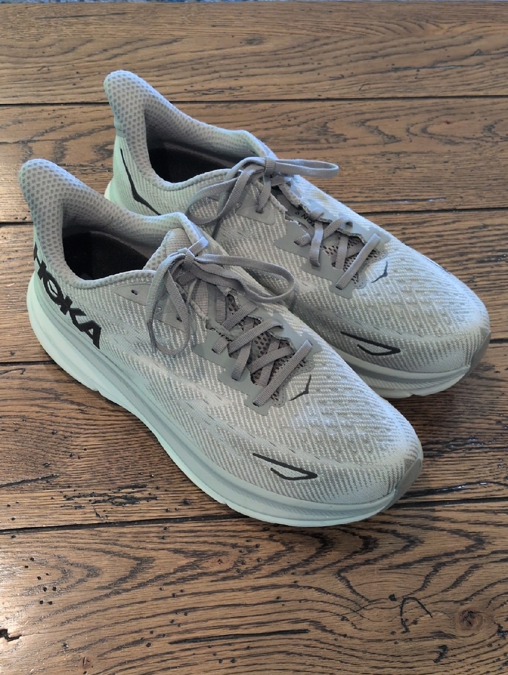 Hoka One One Clifton 9 Men's Running Shoes Harbor Mist/Black 12 2E Wide
